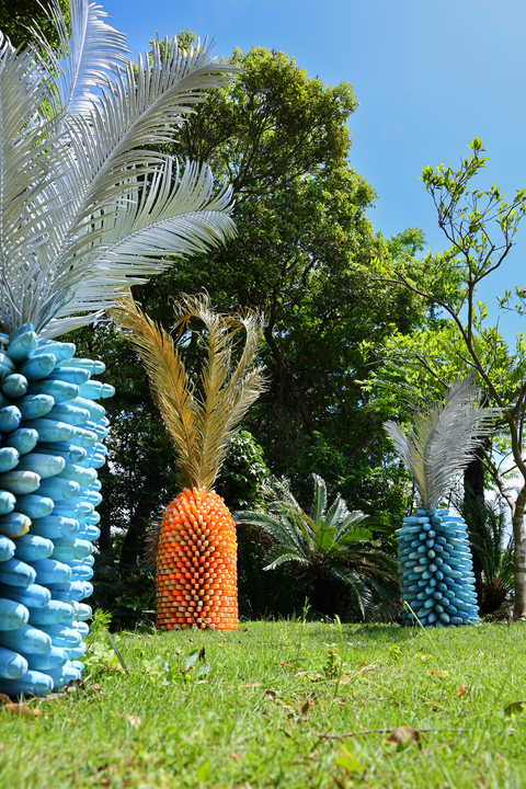 漂流物で作られたアート作品